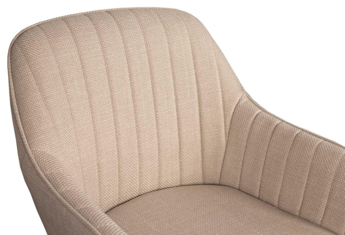 ESSZIMMERSTUHL Matera FSC® 2er-Set - Beige/Schwarz, Naturmaterialien/Textil (59/84/61cm) - Mr. Deko