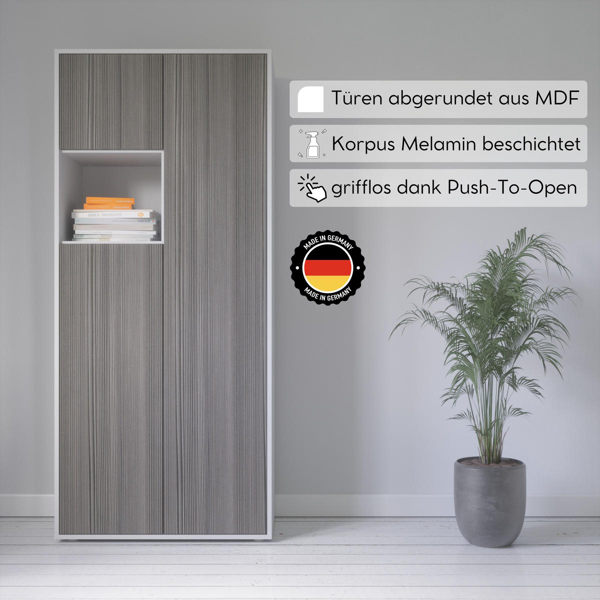AKTENSCHRANK Amira T10 Avola Anthrazit 180/80/40 cm - Anthrazit, Holzwerkstoff (80/180/40cm) - SIMPLYFURN