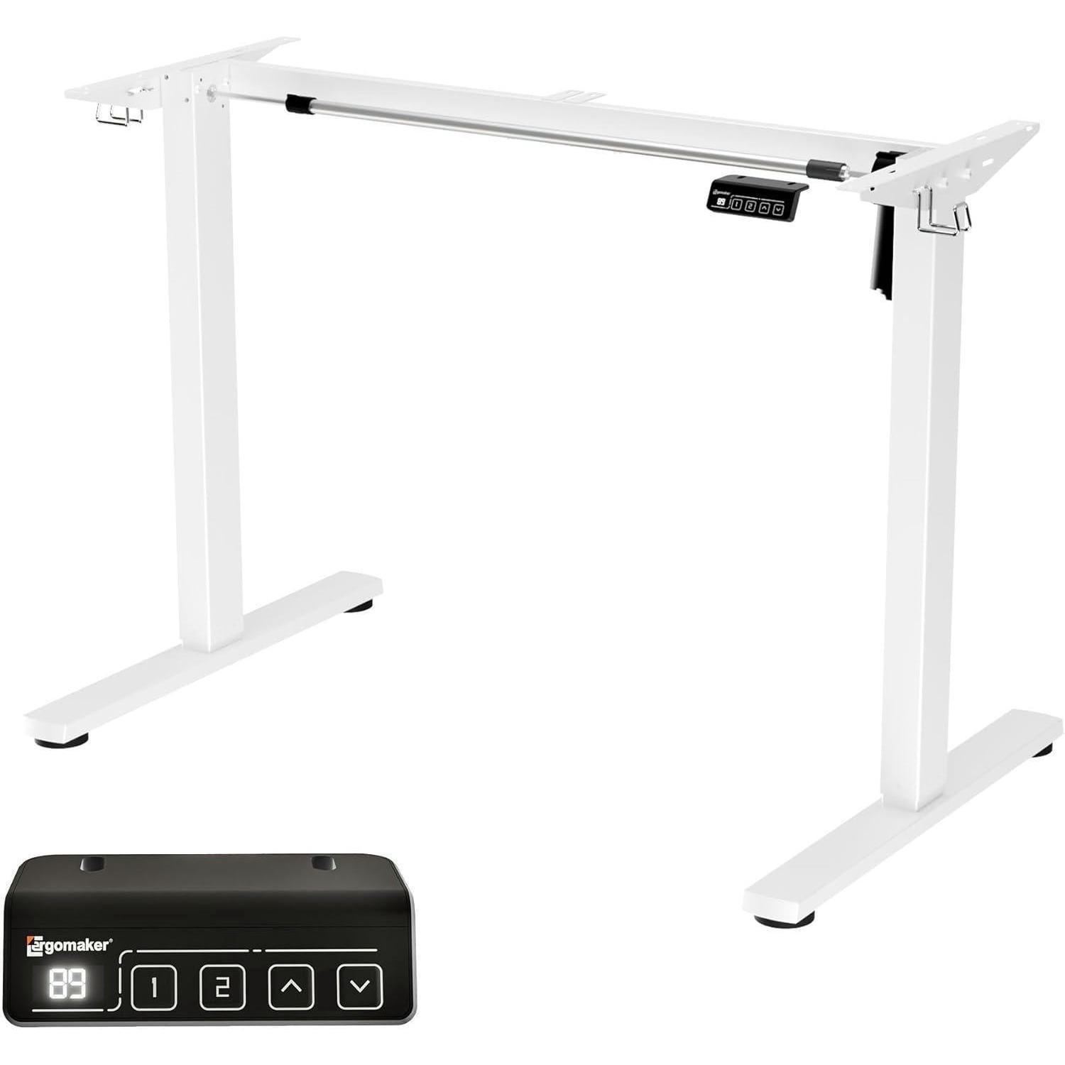 SCHREIBTISCHGESTELL elektrisch höhenverstellbar mit Memory-Funktion Weiß - Weiß, Metall (170/60/129cm)