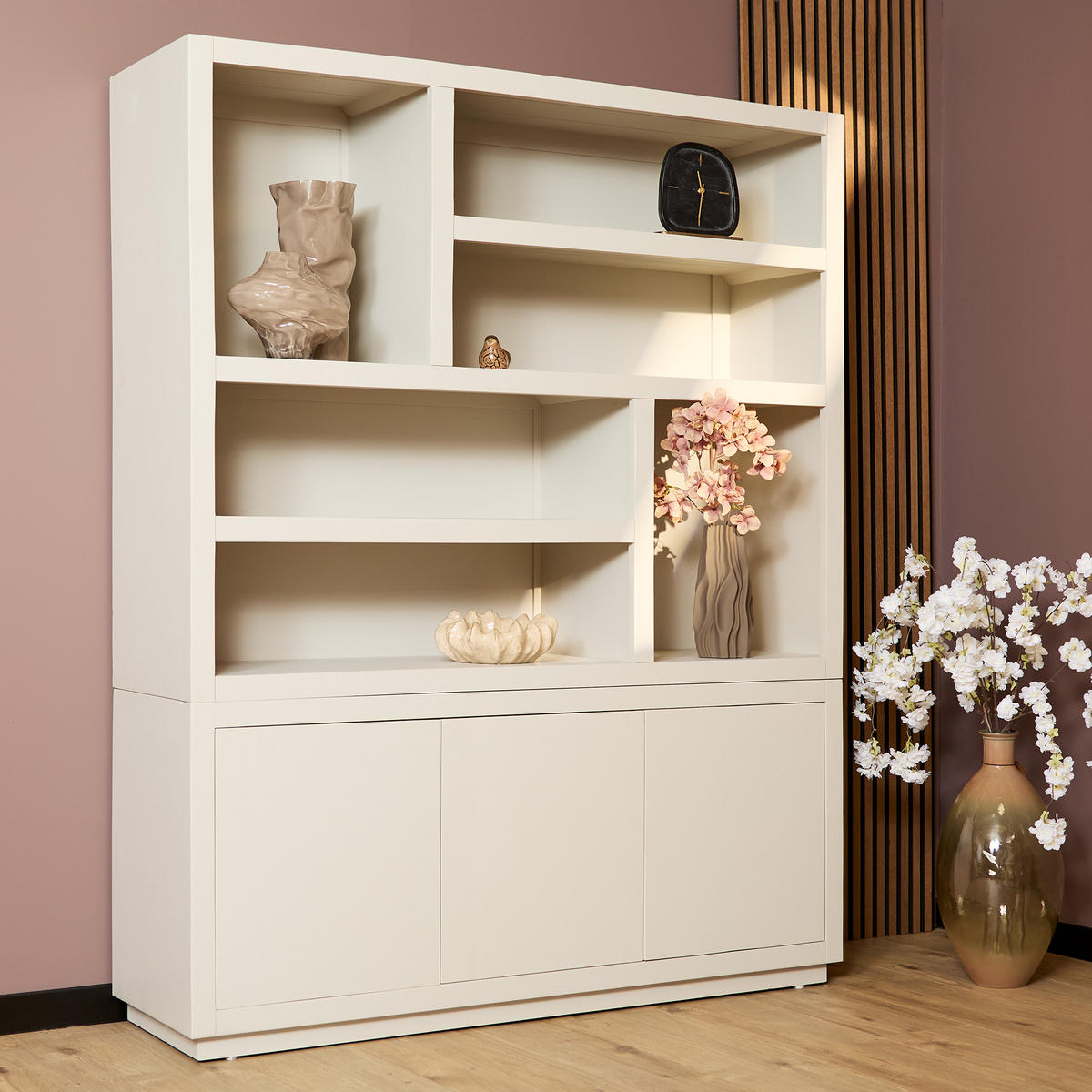 REGAL Brussel Beige 45/160/200 cm - Beige, Holz (160/200/45cm) - Starfurn