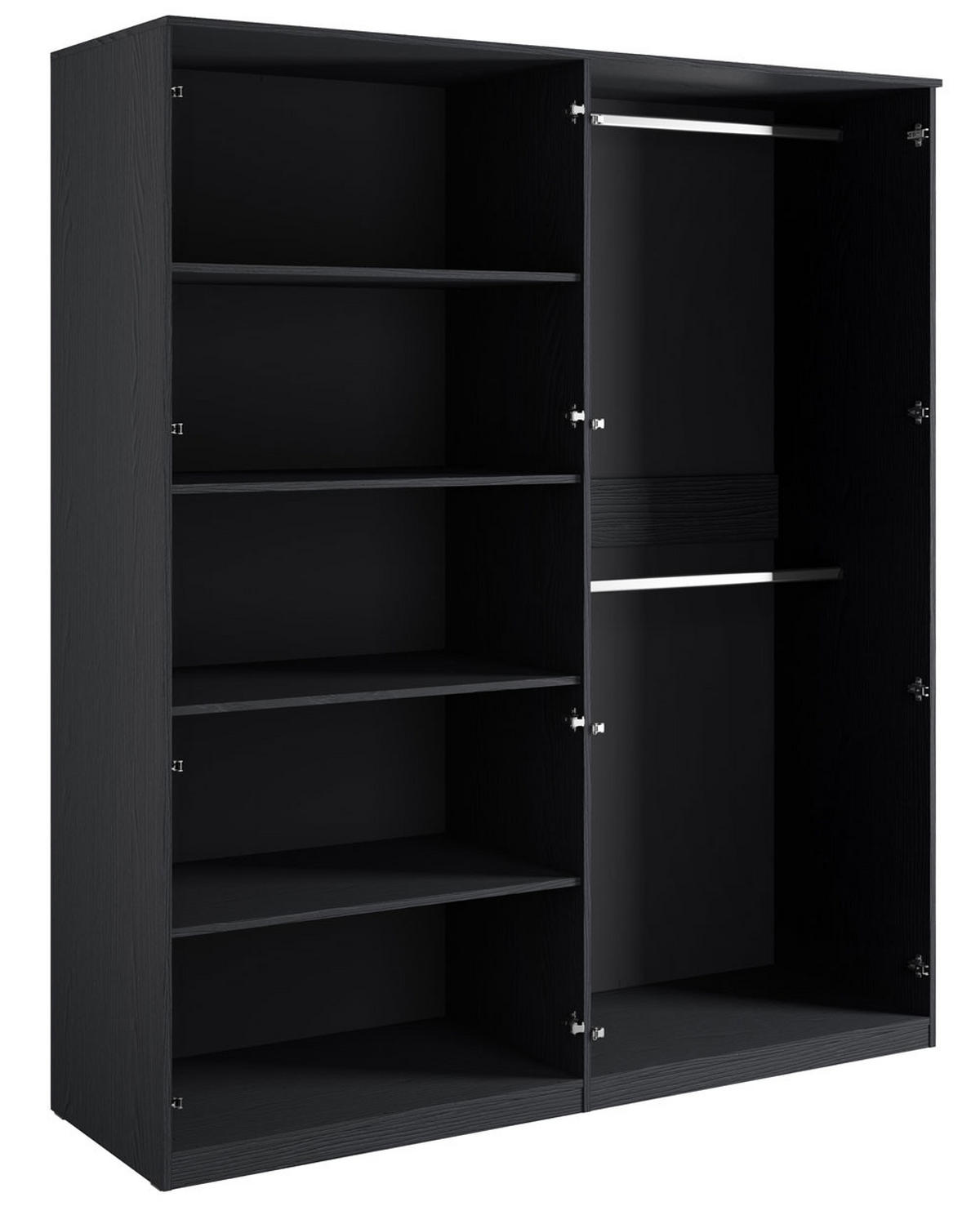 KLEIDERSCHRANK Mond anthrazit 179 / 58,5 / 209cm - Anthrazit/Goldfarben, Holz/Holzwerkstoff (179/209/58.5cm) - Feldmann-Wohnen