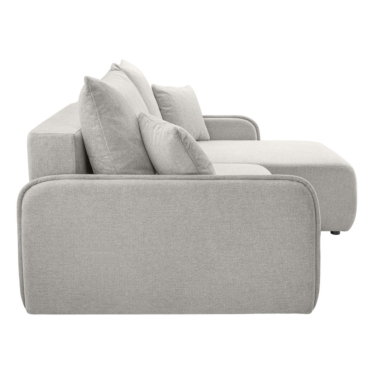 ECKSOFA BLIKO mit Schlaffunktion, Hellgrau - Hellgrau, Textil (198/150cm) - Fedve