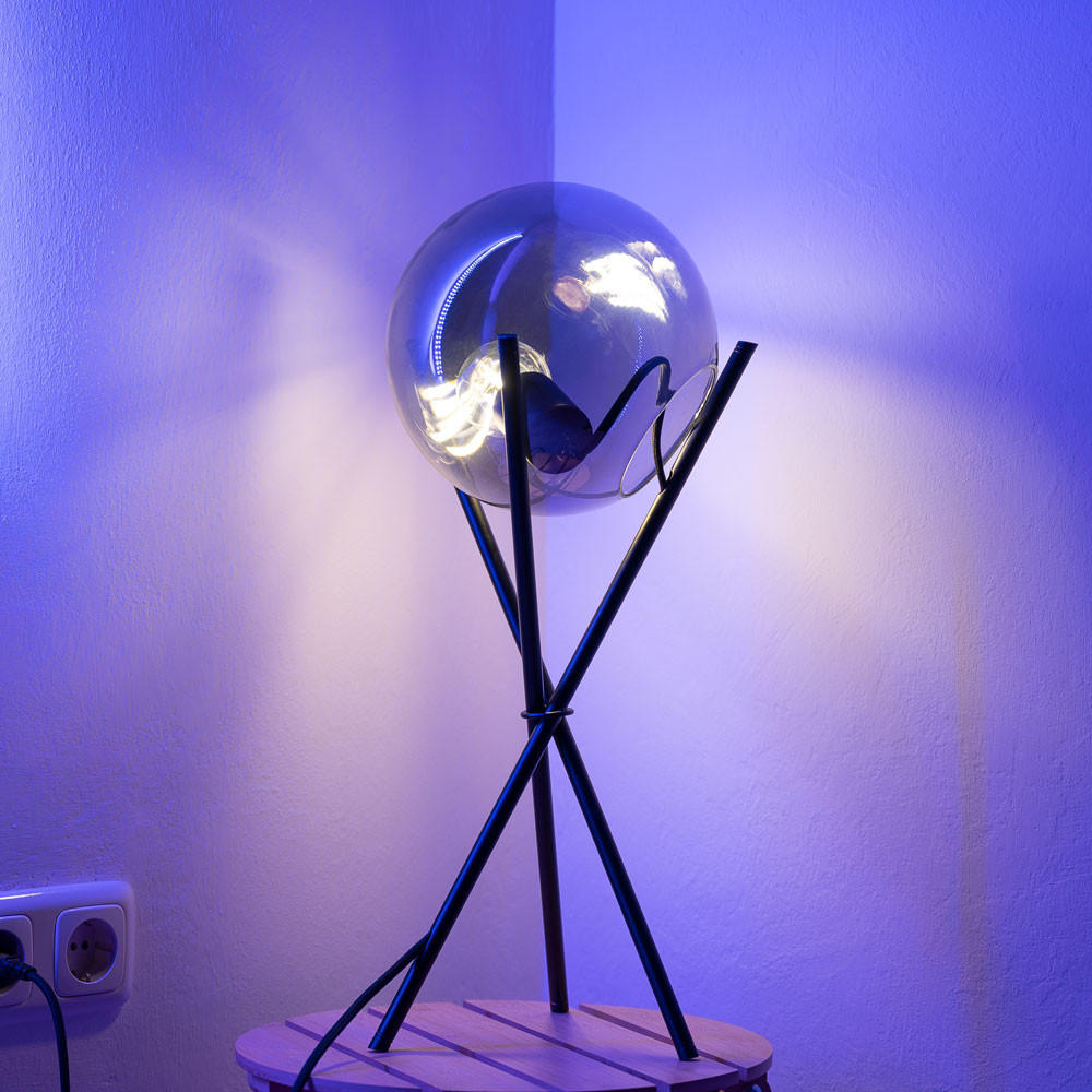 TISCHLAMPE Orb Dreibein Rauch Gold/Verlauf - Anthrazit, Glas (20/20/55cm) - s.luce