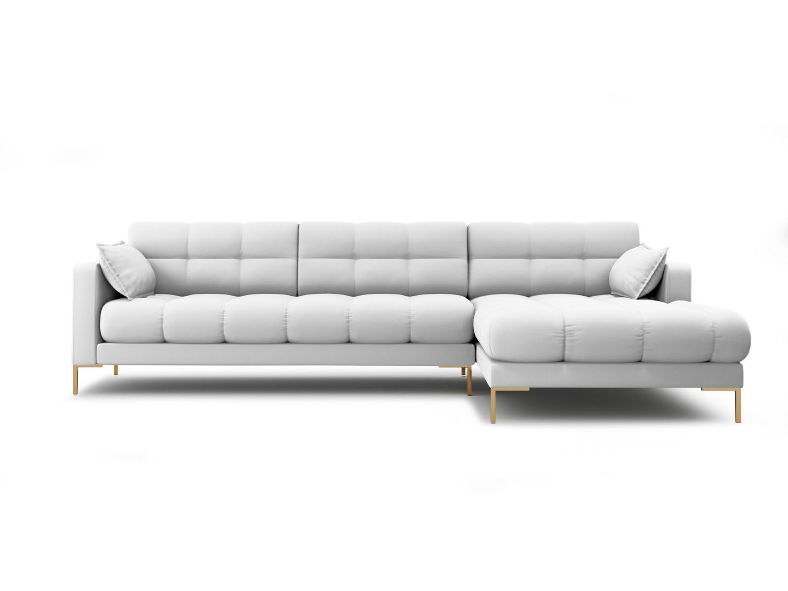 ECKSOFA rechts Mamaia aus strukturiertem Stoff hellgrau 5 Sitzplätze - Hellgrau, Textil (185/293cm) - Micadoni