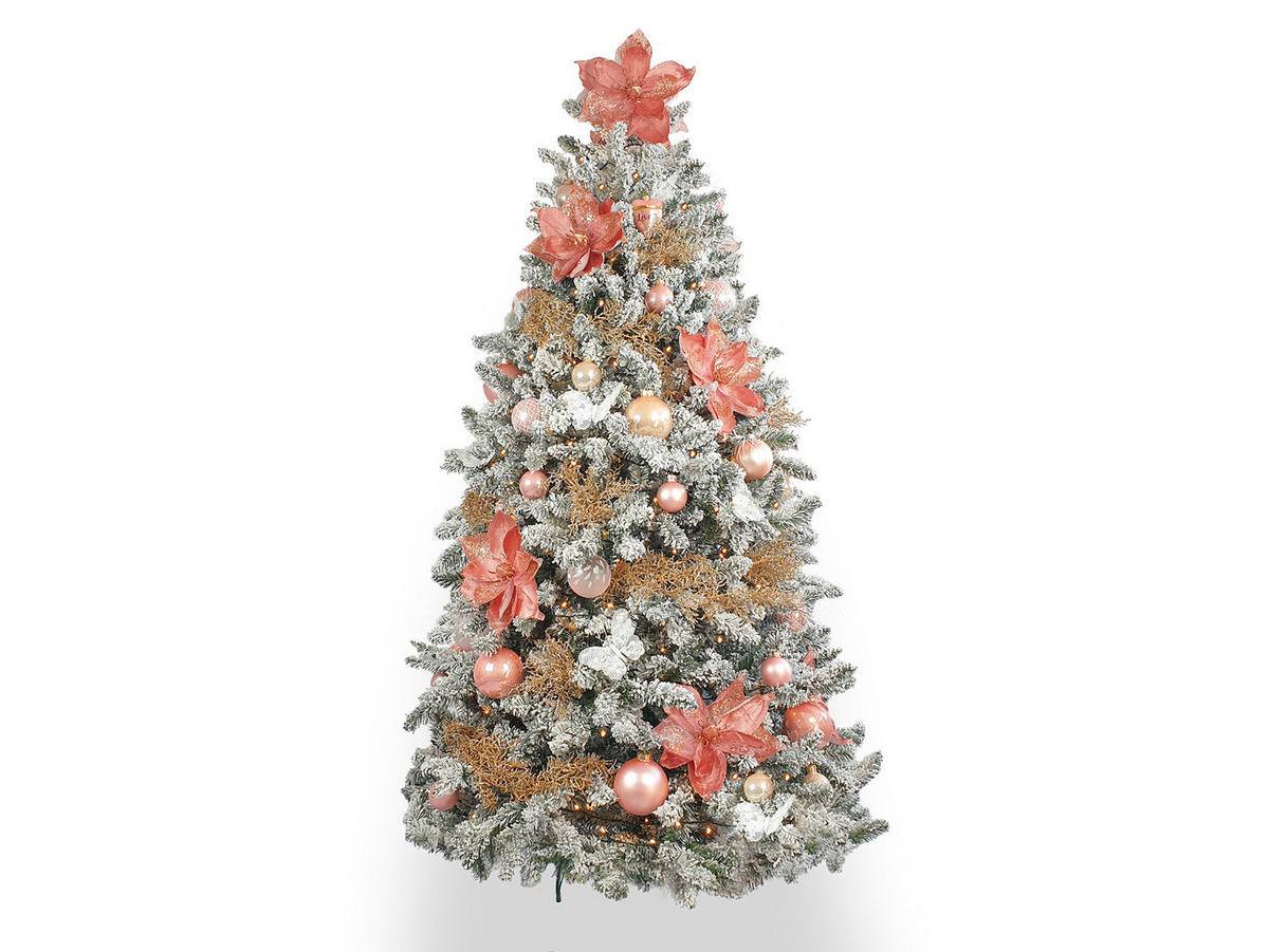 LAALU CHRISTBAUMKUGEL-SET 30 Ornamenten: runder rosa-cremefarbener Mix 6 cm - Creme/Rosa, Glas (0.01/1/0.01cm) - LAALU