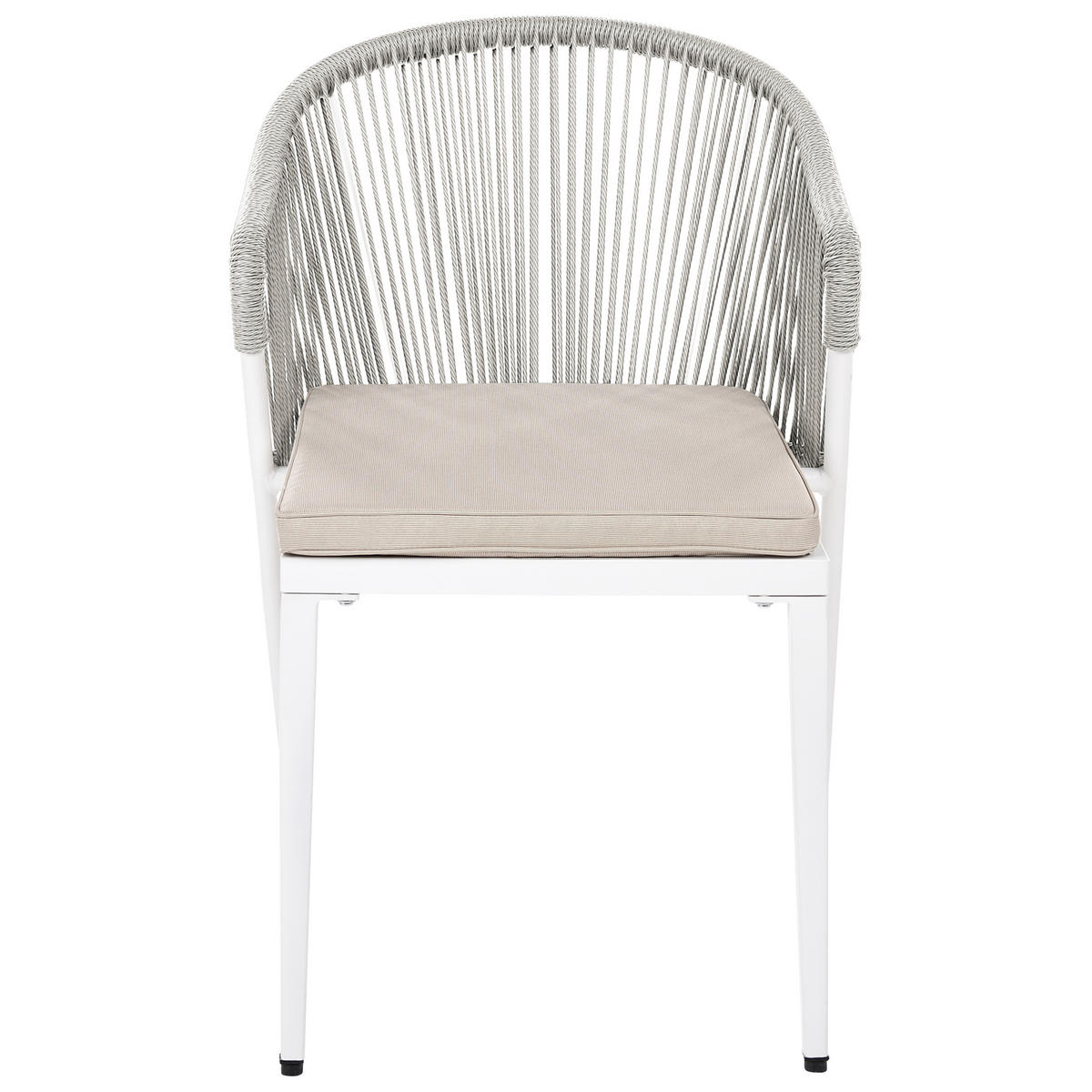 STUHL 2er-Set und Sitzkissen Metall Cremeweiß Paranea - Creme, Metall (46/80/47cm) - Beliani
