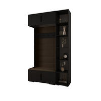 GARDEROBEN-SET 236,7/140/47 - Goldfarben/Schwarz, Holz/Kunststoff (140/236.7/47cm) - Abiks Möbel