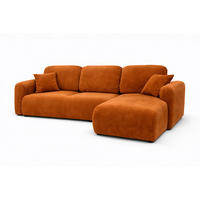 ECKSOFA Mit Schlaffunktion Und Bettkasten, Sofa L-Form Bingo L, Veloursstoff Salvador, Braun, Rechts - Braun, Holz (250/142cm) - Kaiser Möbel