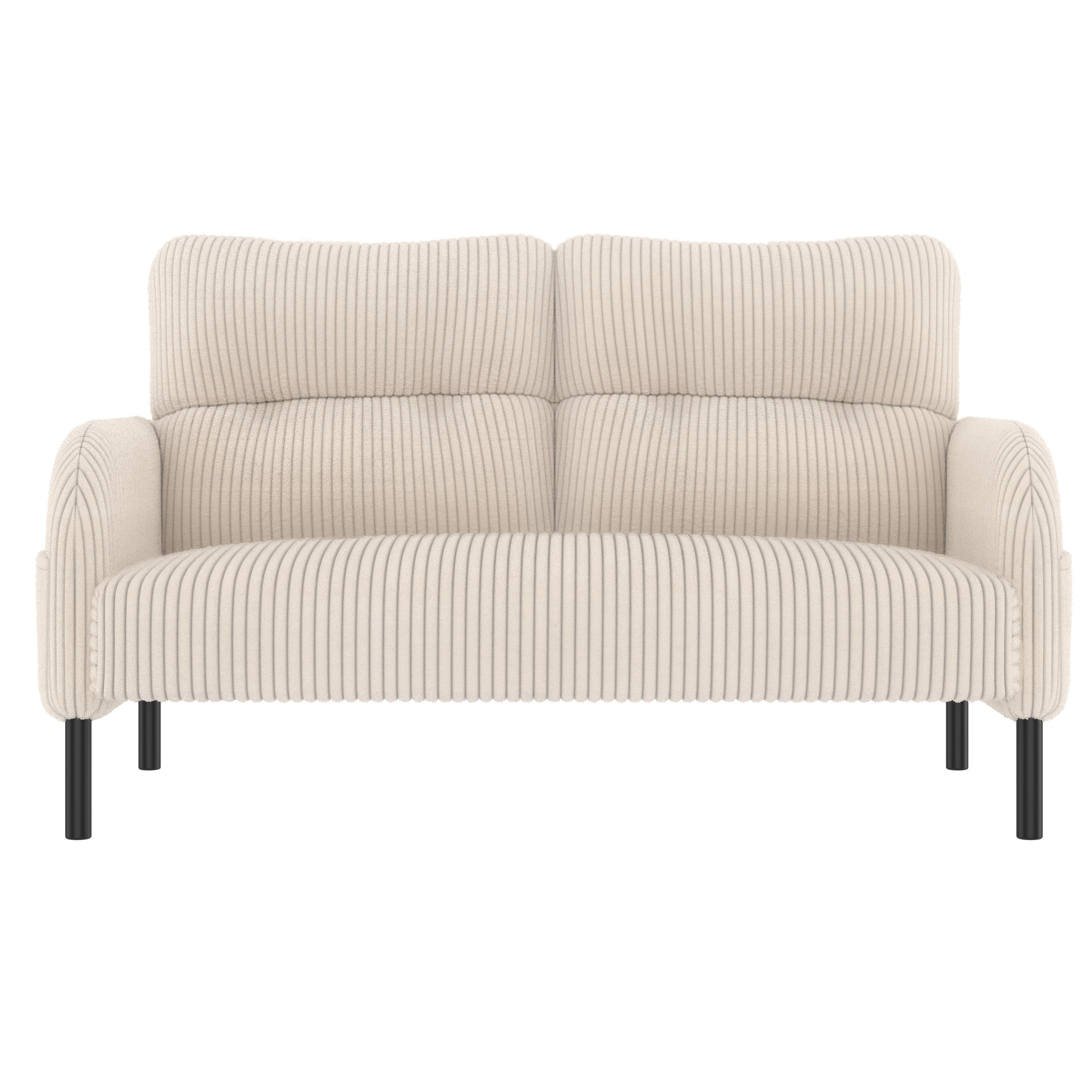 2-SITZER-SOFA Stoffcouch mit Seitentaschen,Cord,Beige - Beige, Textil (120/79/75cm) - LVHOM