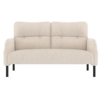 2-SITZER-SOFA Stoffcouch mit Seitentaschen,Cord,Beige - Beige, Textil (120/79/75cm) - LVHOM