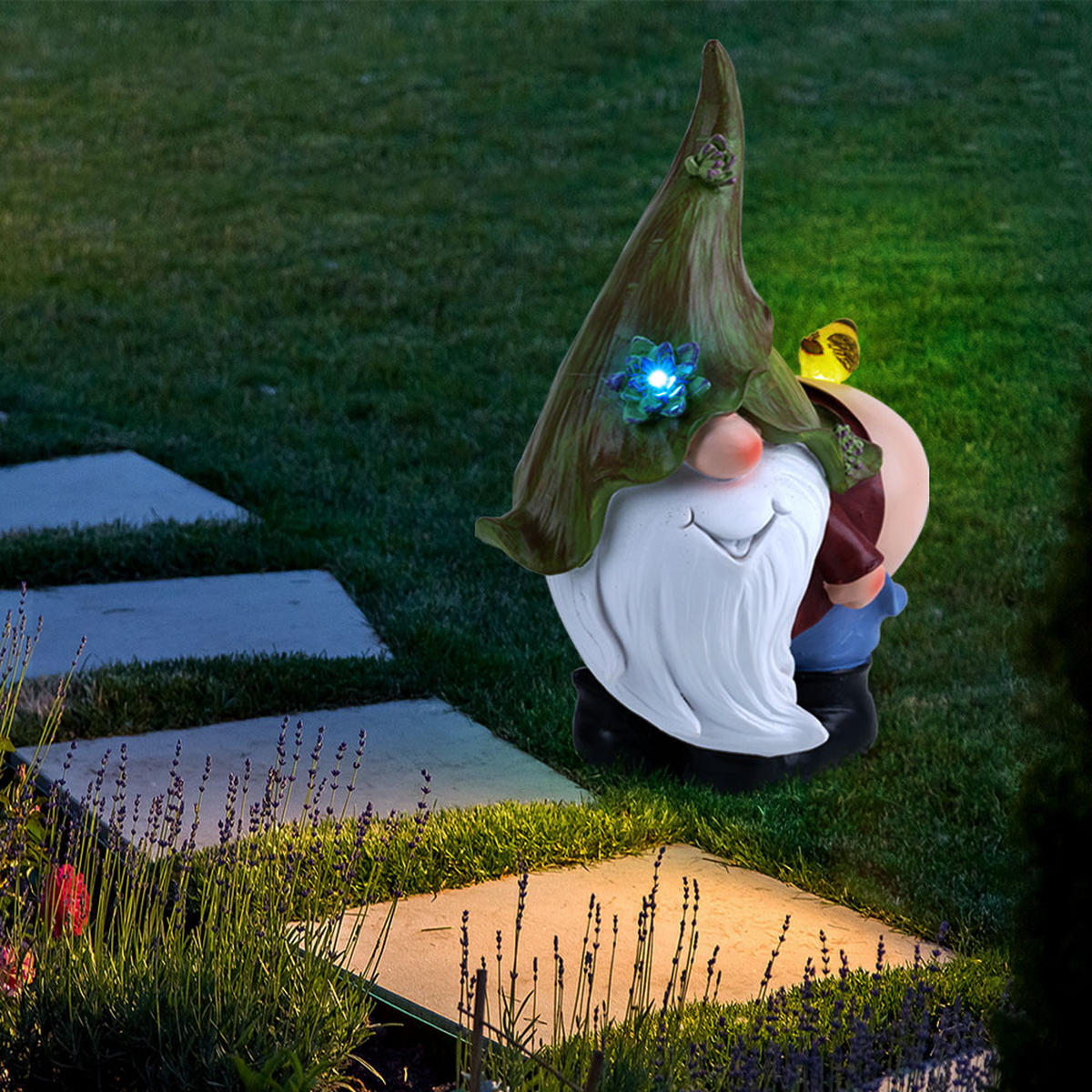 LED AUSSENLEUCHTE Gartenzwerg Bunt - Multicolor, Kunststoff (25.5/14.5/33.5cm) - Globo Lighting