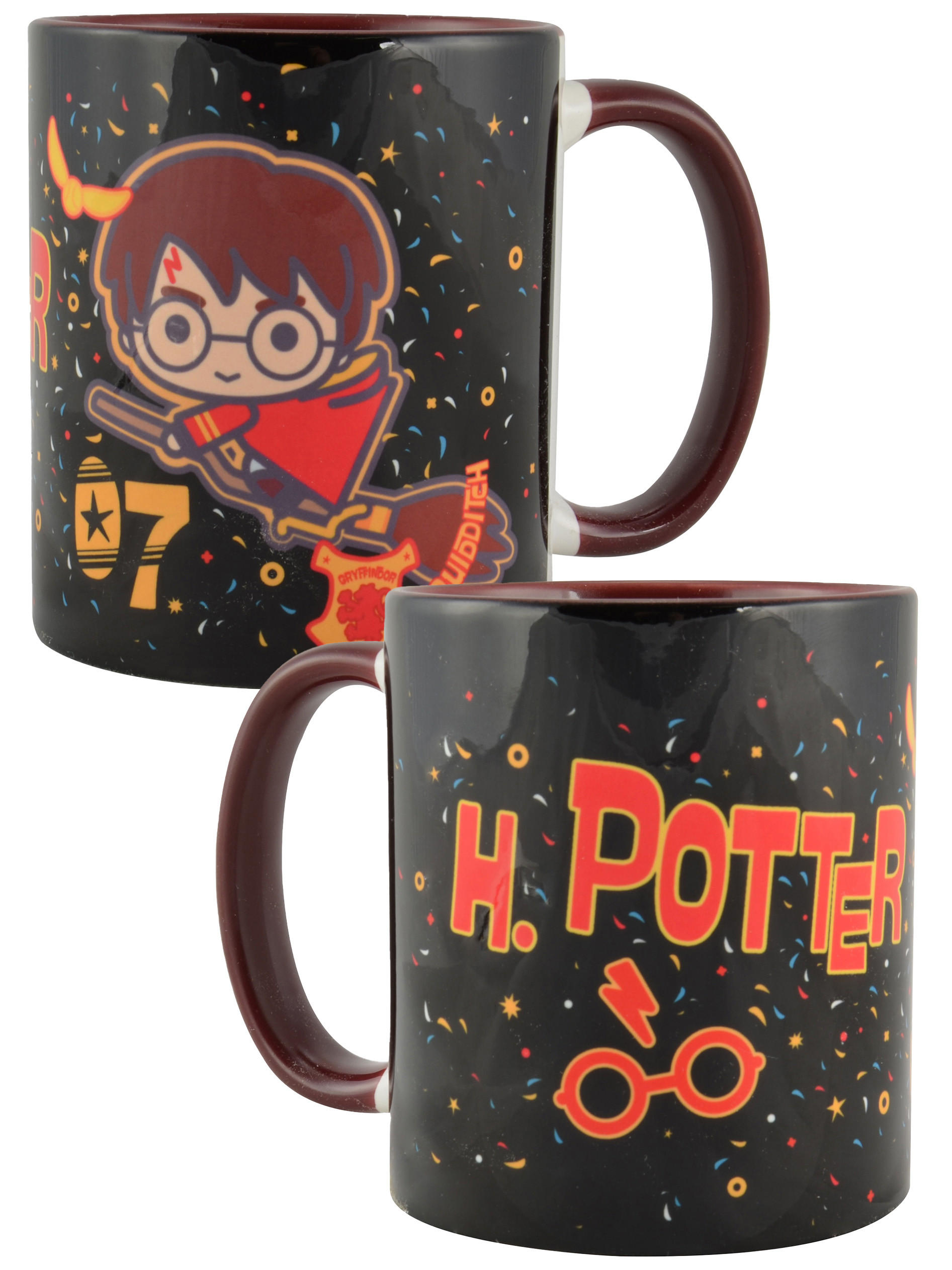 KAFFEEBECHER Harry Potter Quidditch Hogwarts Schwarz 320 ml - Schwarz, Keramik (0.32L) - United Labels