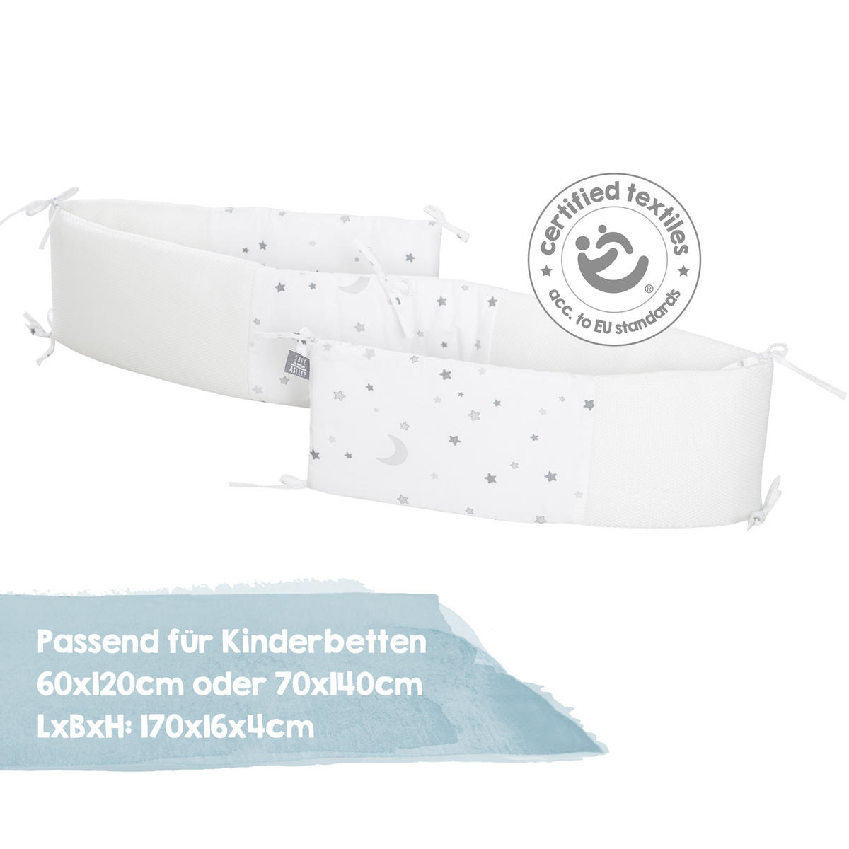 NESTCHEN Sternenzauber grau Easy Air 'safe asleep' - Weiß/Grau, Textil (170/4cm) - Roba