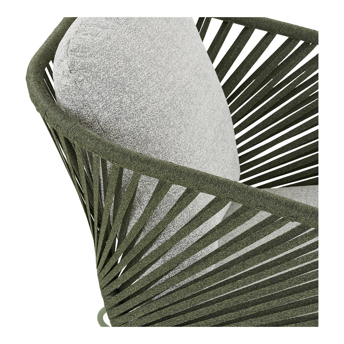 LOUNGESET - 5-teilig - Grau/Grün, Holzwerkstoff/Textil - home24