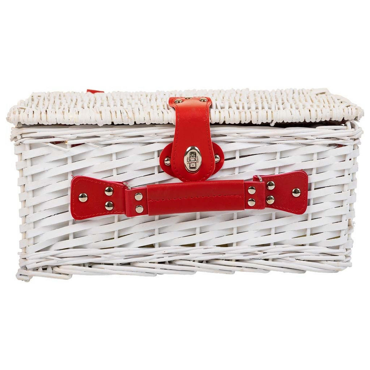 PICKNICKKORB, weiß, 40x28x19cm - Weiß, Naturmaterialien (40/20/28cm) - Wanderlust