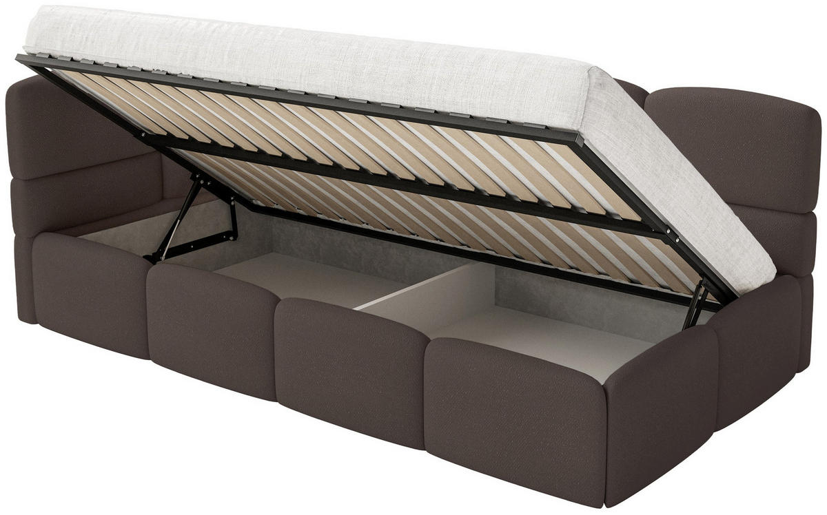 JUGENDBETT Cloudy Braun 120 cm, Chenille - Schwarz/Braun, Kunststoff/Textil (120/200cm) - Selsey