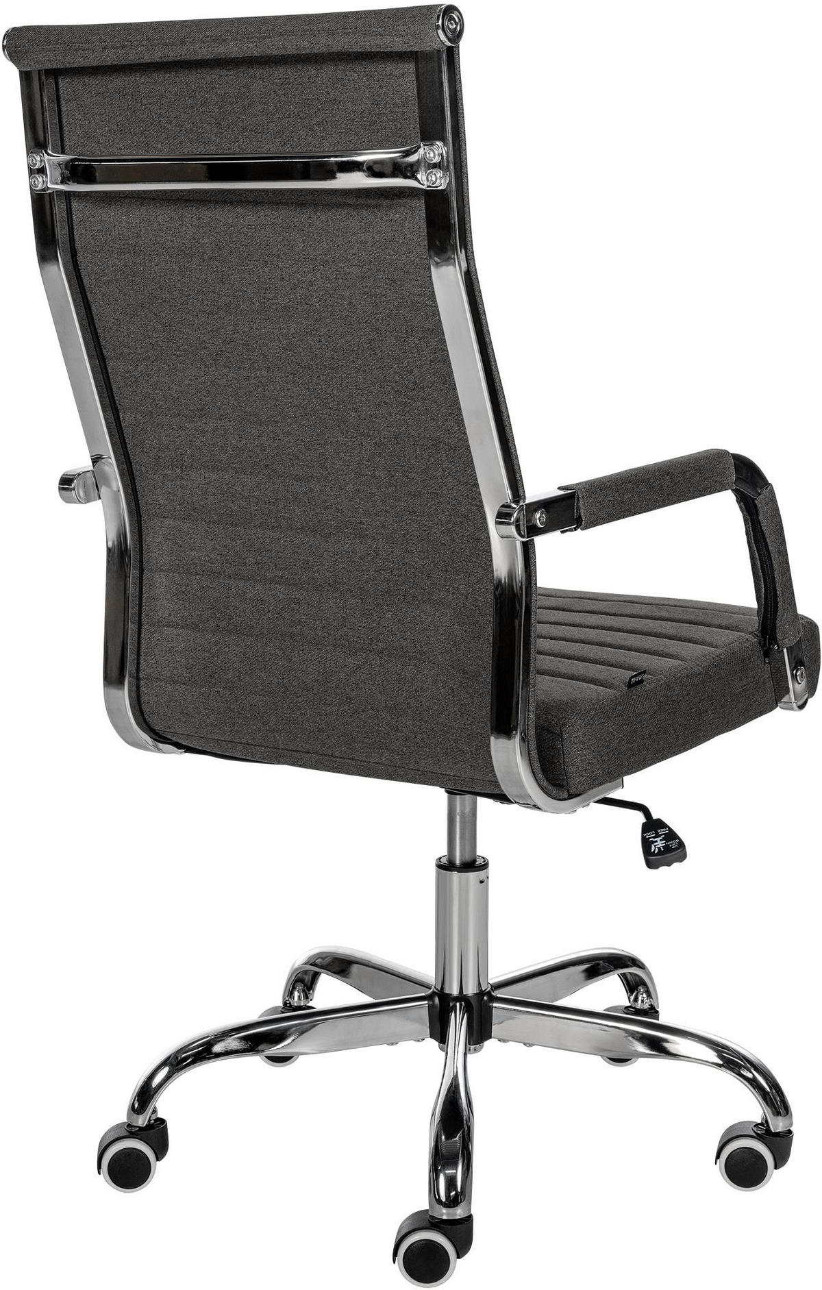 DREHSTUHL Stoff dunkelgrau - Dunkelgrau, Textil/Metall (51/98/63cm) - CLP