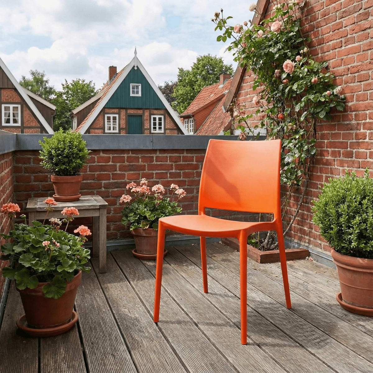 GARTENSTUHL Kunststoff Orange - Orange, Kunststoff (42/81/49cm) - CLP