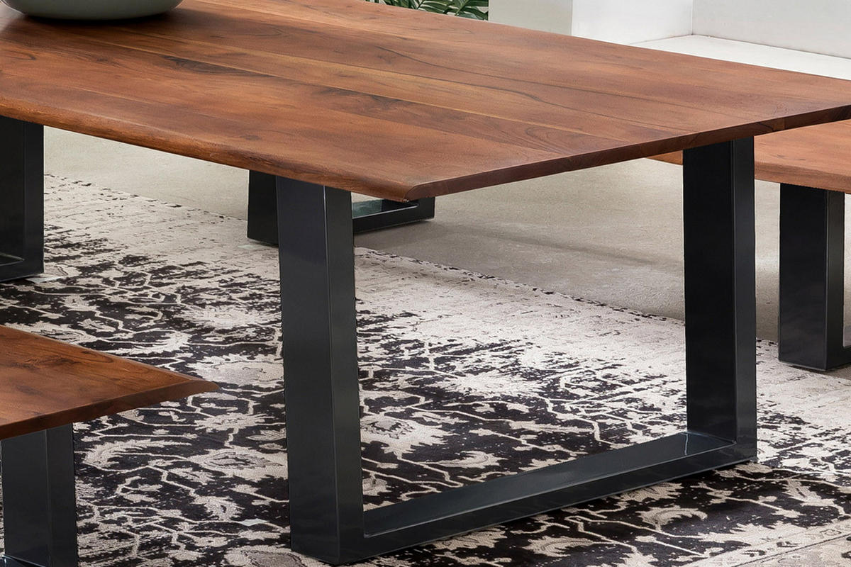 ESSTISCH TOPS&TABLES - Schwarz/Braun, Holz/Metall (80/120/77cm) - SAM