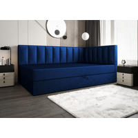 BOXBETT Adelle rechts oder links Dunkelblau 90x210 cm Rechts - Dunkelblau, Textil (90/210cm) - B&B Home