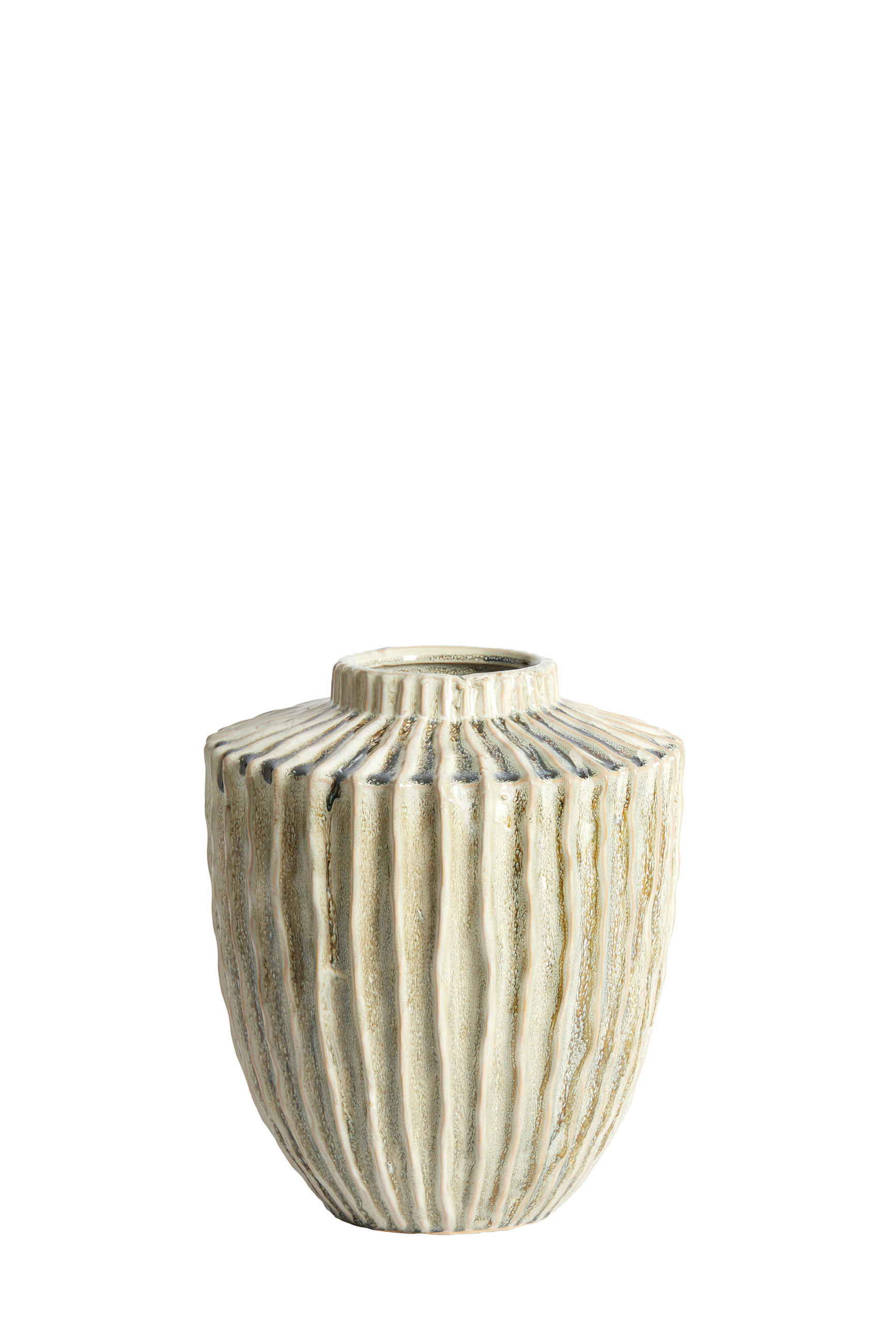 VAZE Talea Grün 25/25/28 cm - Salbeigrün, Keramik (28cm) - Light & Living
