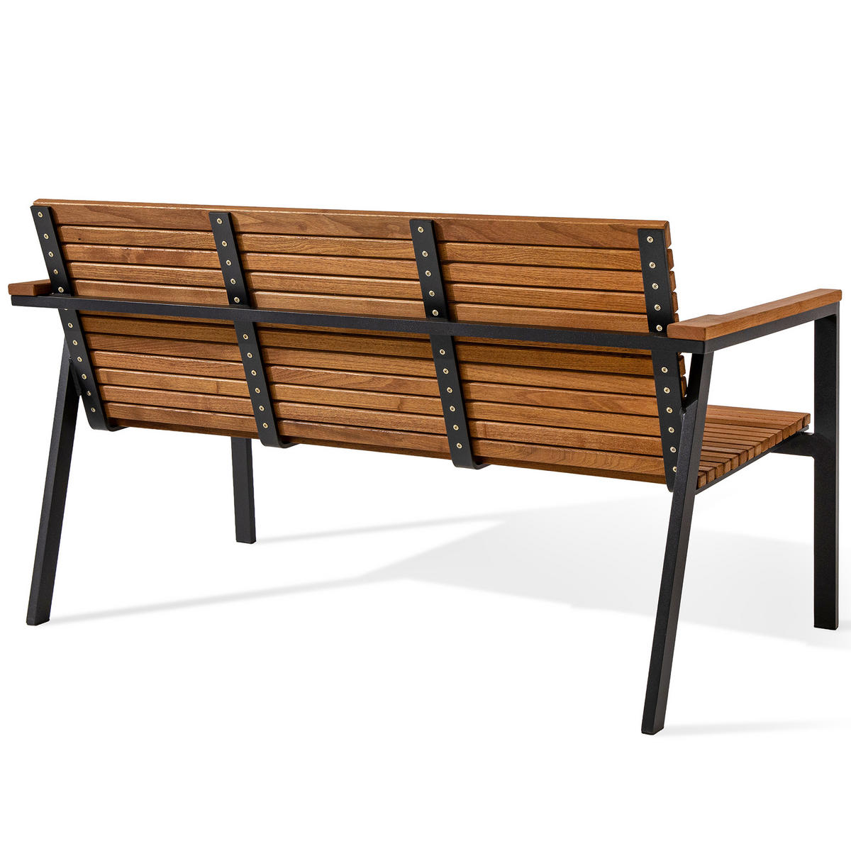 GARTENBANK ARIATO - Anthrazit/Braun, Holz/Metall (134/77/73cm) - KONSIMO®