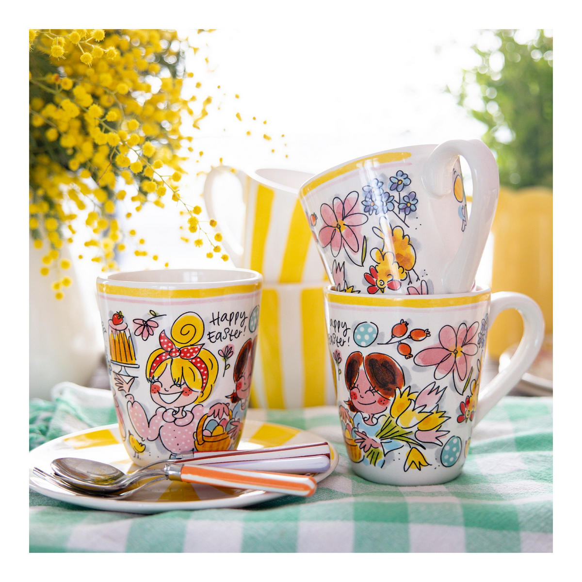 BECHER Frohe Ostern in Bunt - 350 ml - Multicolor, Keramik (0.35L) - Blond Amsterdam