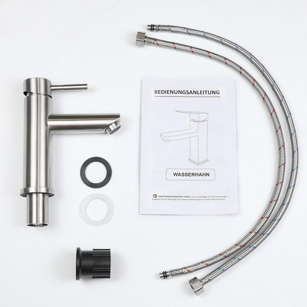 WASCHTISCHARMATUR Quellisu 14.6/4.6/17.4cm - Silberfarben, Metall (4.6/17.4/14.6cm) - ZMH