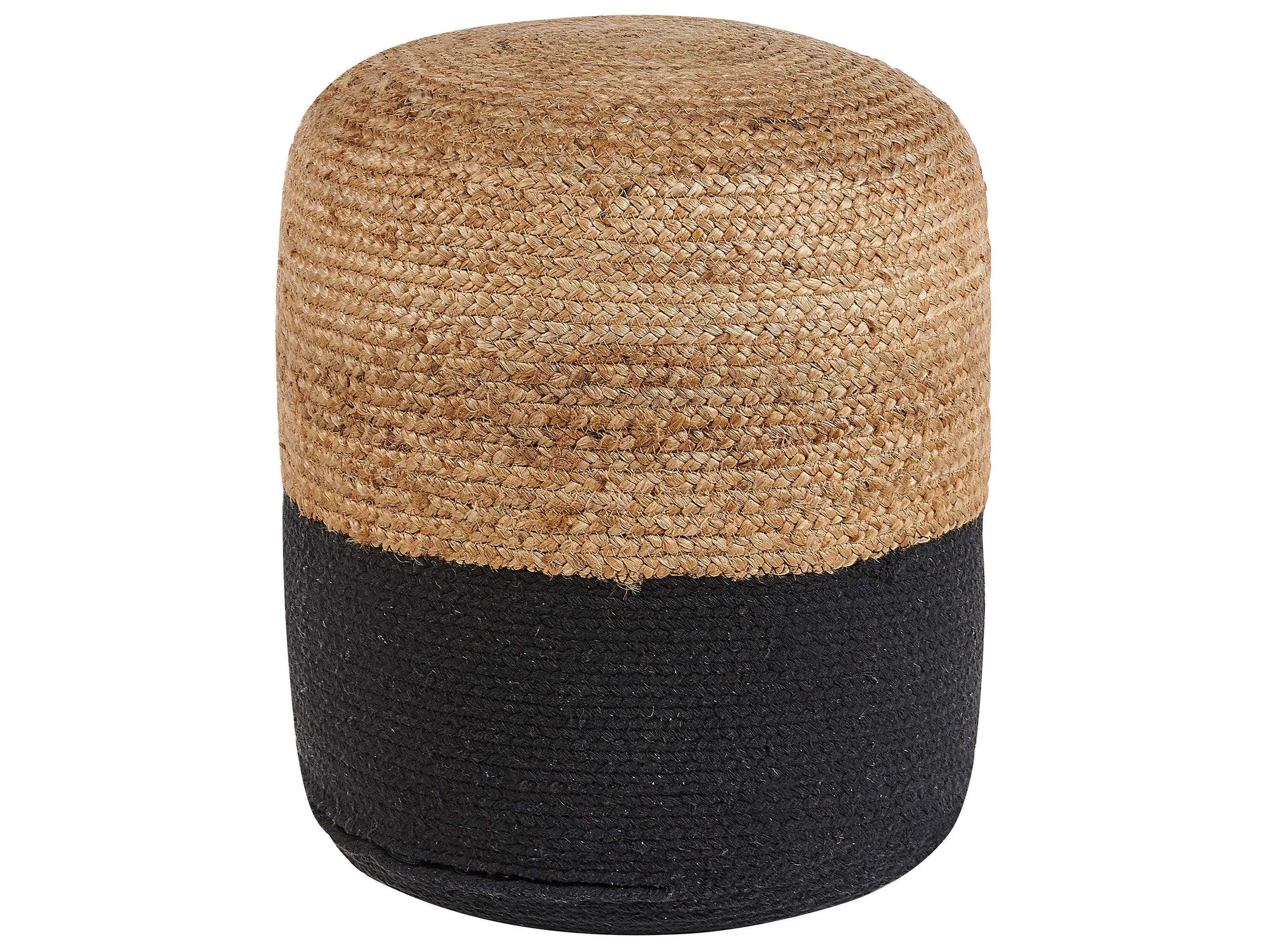POUF Dalama 46/46/48 cm - Schwarz, Naturmaterialen/Textil (46/48/46cm) - Beliani