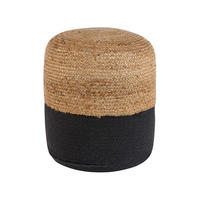 POUF Dalama 46/46/48 cm - Schwarz, Naturmaterialen/Textil (46/48/46cm) - Beliani