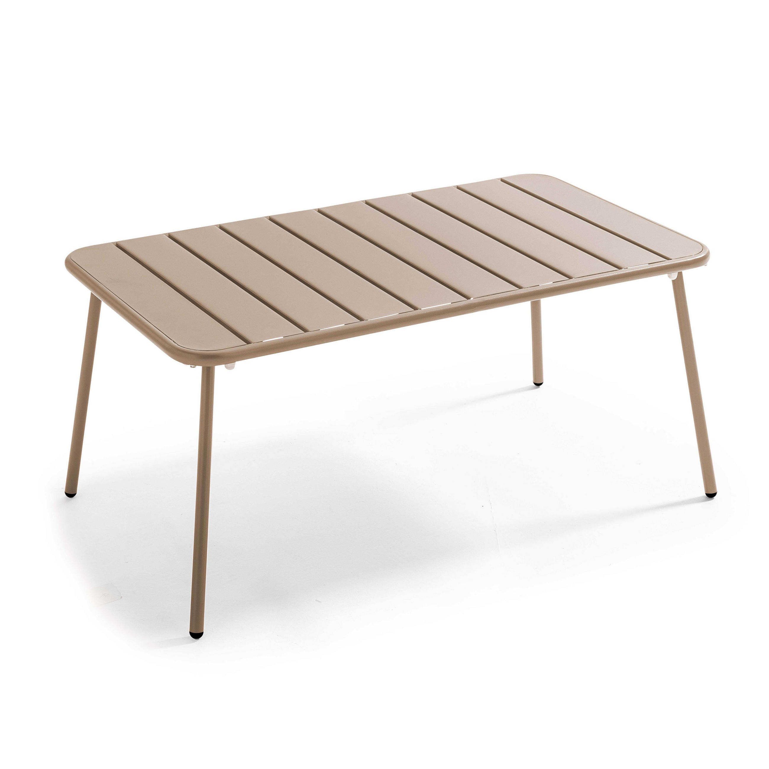 GARTEN-LOUNGETISCH, Taupe - Taupe, Metall (90/50/40cm) - Oviala