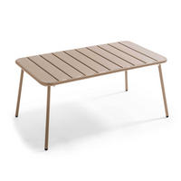 GARTEN-LOUNGETISCH, Taupe - Taupe, Metall (90/50/40cm) - Oviala