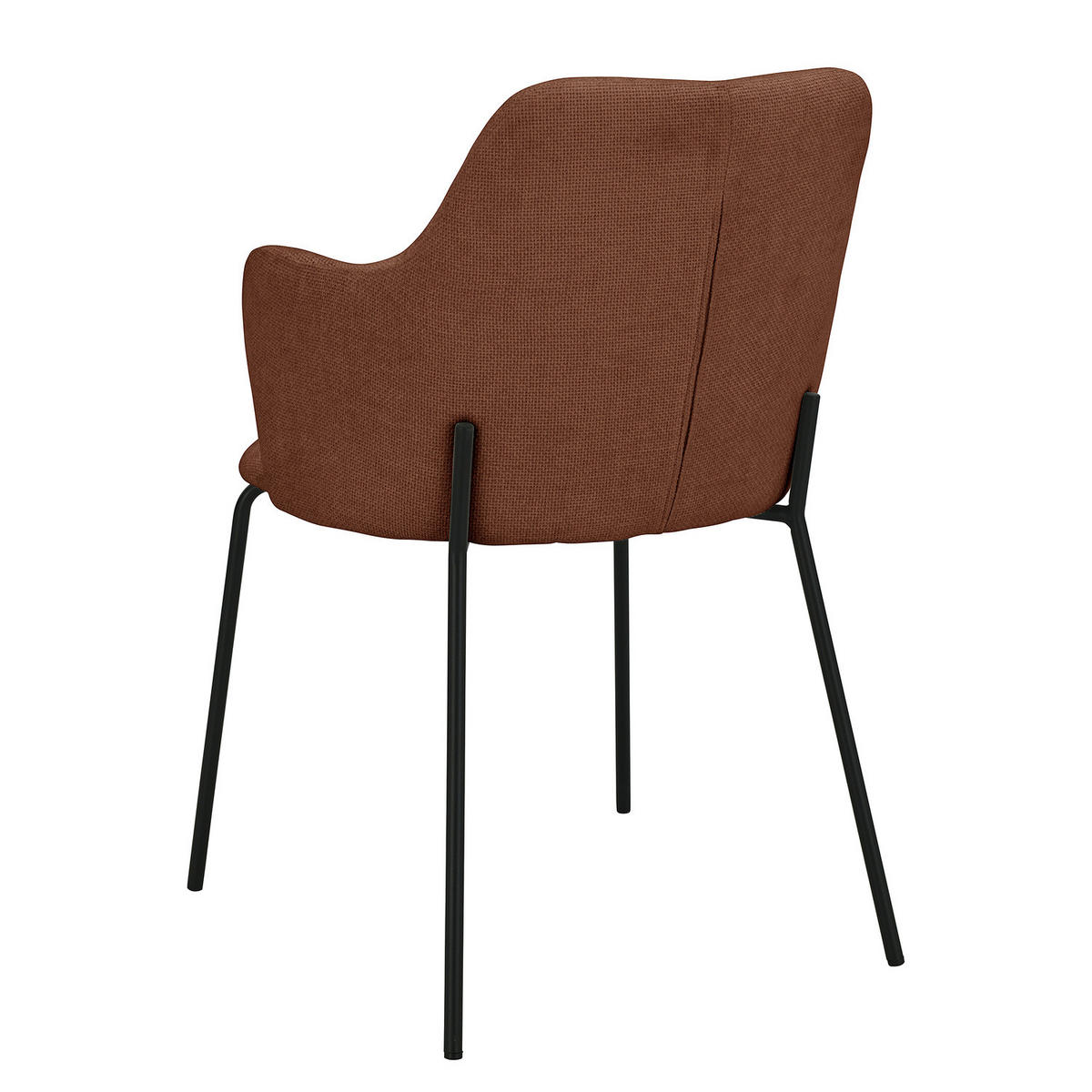 ARMLEHNENSTUHL - 2er-Set - Webstoff / Eisen - Rostfarben/Schwarz, Textil/Metall (53/85/58cm) - home24