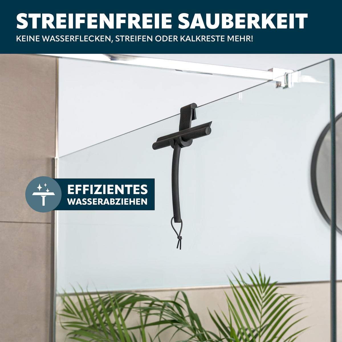 DUSCHABZIEHER, schwarz - Schwarz, Metall (24/20/2cm) - bremermann