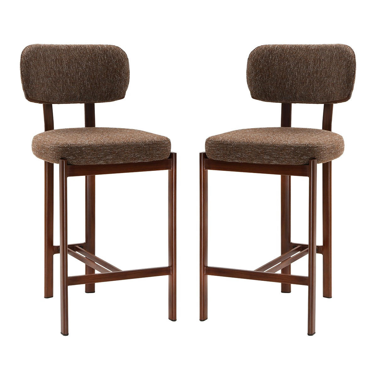 HOCKER 2er Set Stoff 56/56/92 cm - Braun, Textil (56/92/56cm) - Calicosy