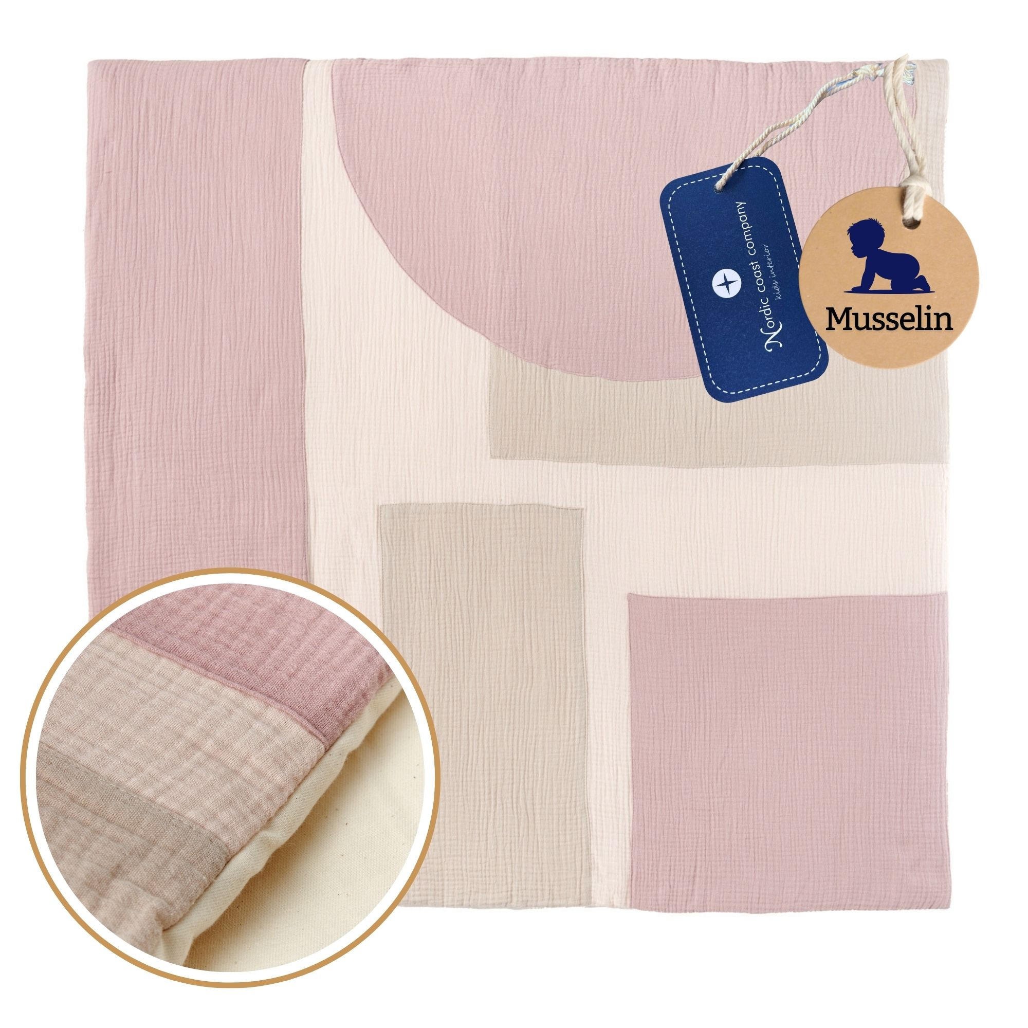 KRABBELDECKE Musselin Altrosa - Altrosa, Textil (100/100cm) - nordic coast company