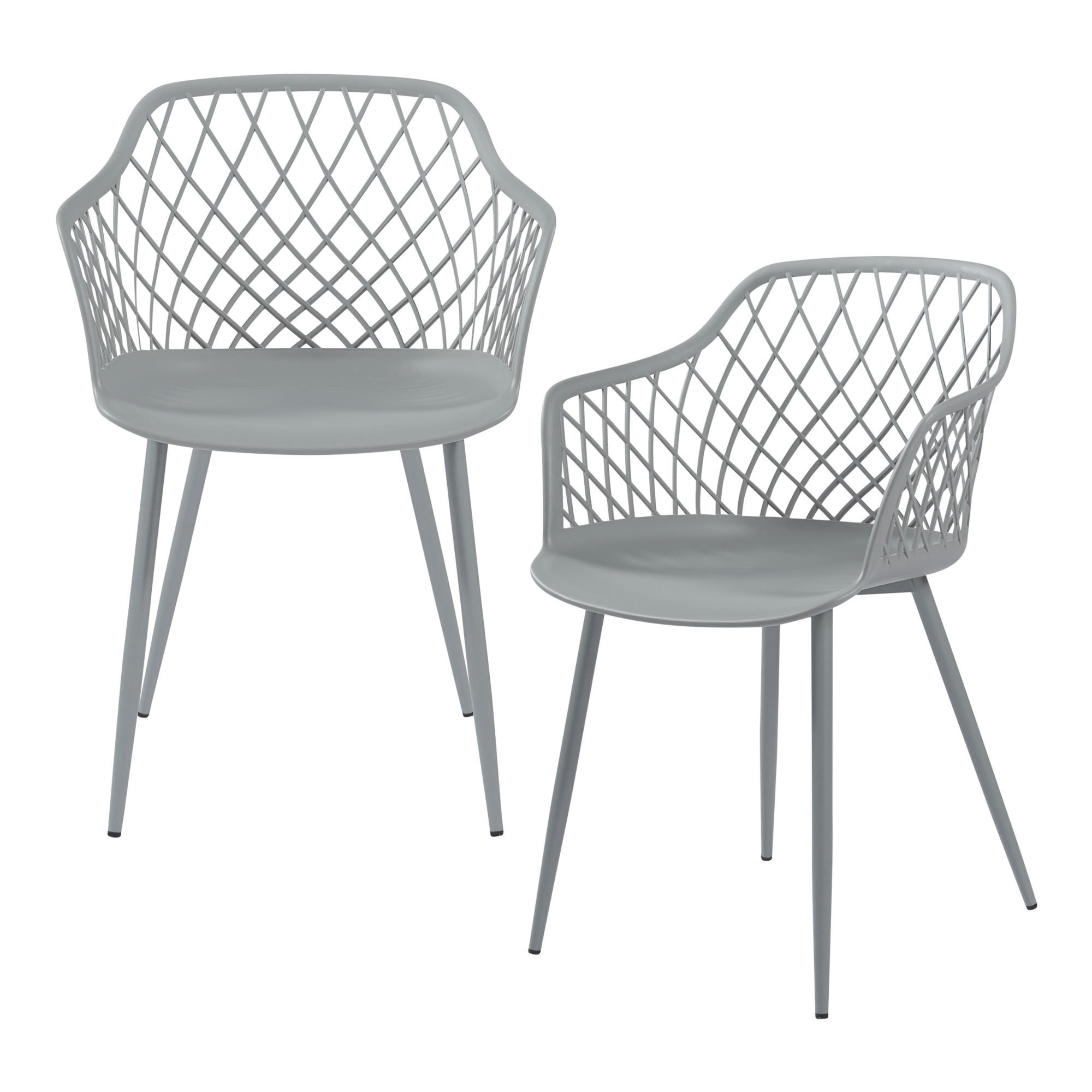 ESSZIMMERSTUHL-SET 2 TLG. Kangasniemi - Hellgrau, Kunststoff/Metall (56/82/52cm) - [en.casa]