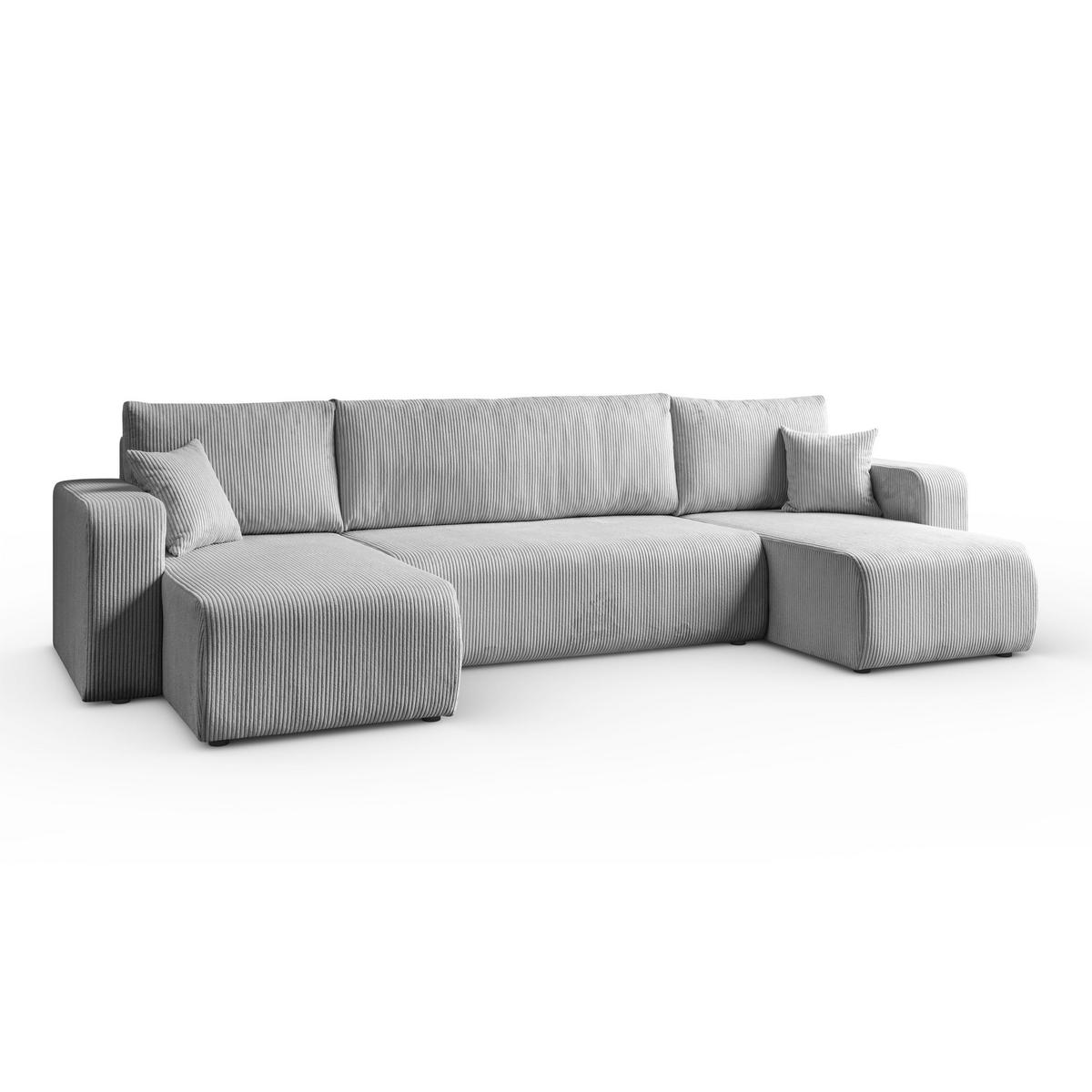 ECKSOFA PRESTIGE U mit Schlaffunktion, Poso 110 - Hellgrau, Textil (317/83/143cm) - Lookway
