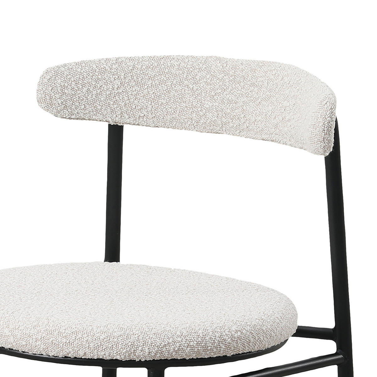 ESSZIMMERSTÜHLE - 2er-Set - Metall / Textil - Schwarz/Weiß, Textil/Metall (54/73/48cm) - home24