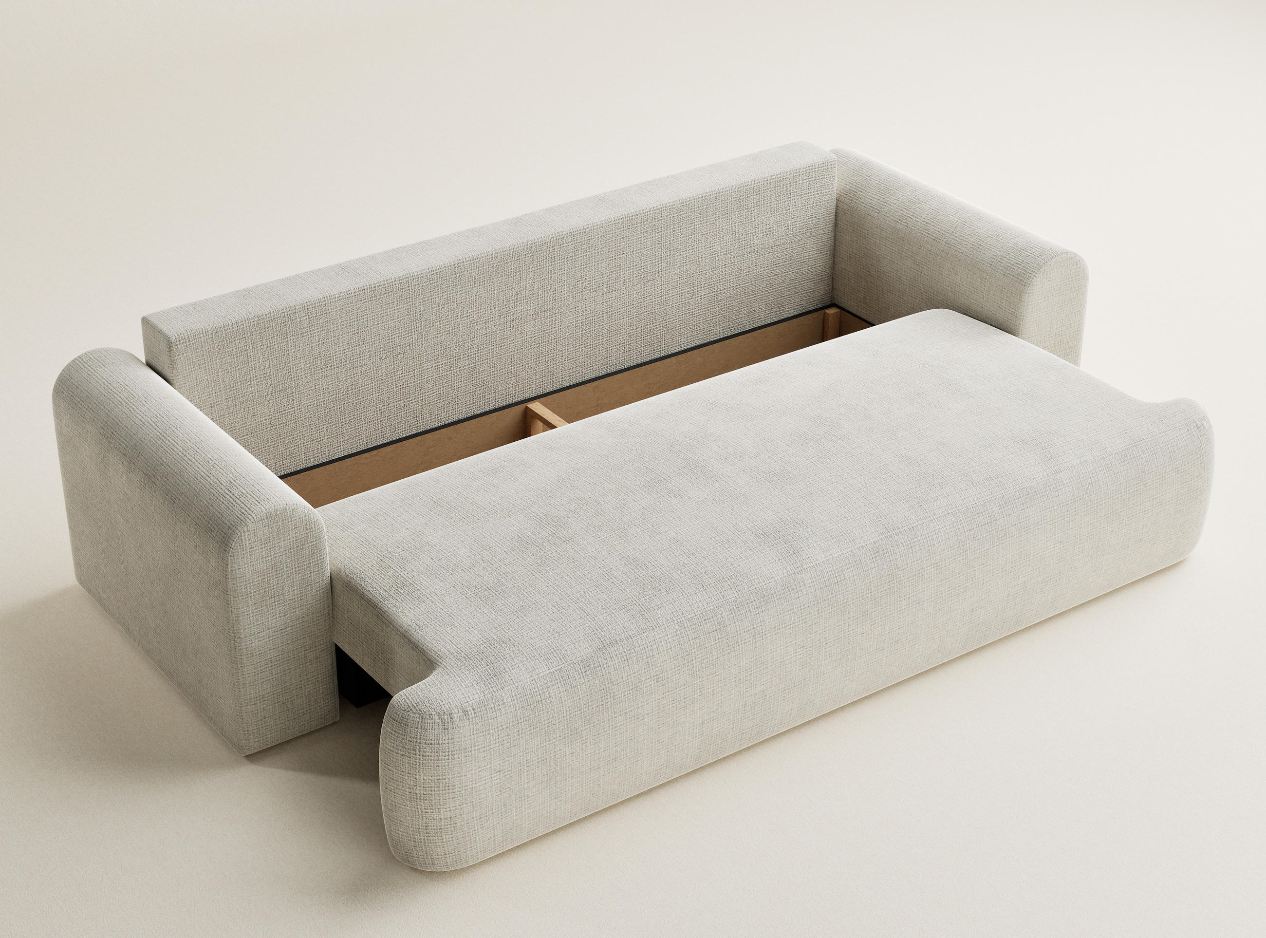 Thumbnail - Maison de Reve Sofa, Greige, Textil, 3-Sitzer, Füllung: Schaumstoff, 247x69x104 cm, Oeko-Tex® Standard 100, Hergestellt ...