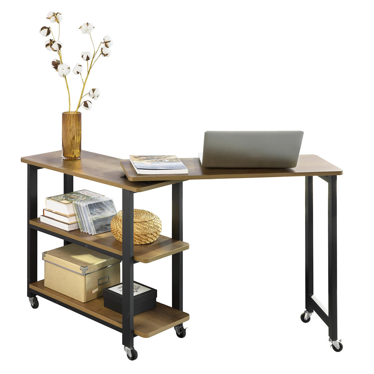 SCHREIBTISCH Vintage - Braun, Holzwerkstoff (30/133/69cm) - SoBuy