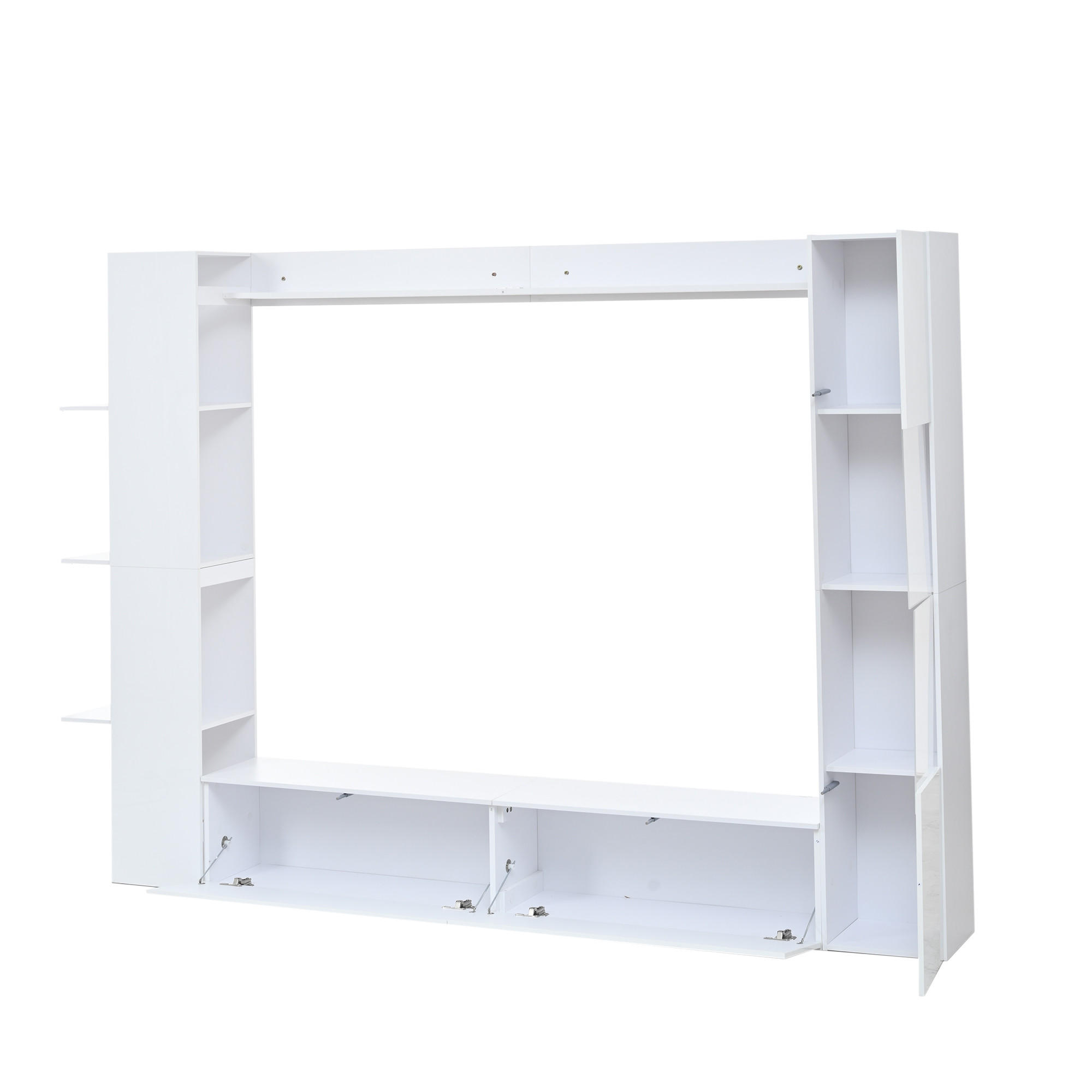 TV-ELEMENT 245/30/170 cm Weiß mit Türanschlag wechselbar und Stauraum (4 Stück) - Weiß, Holz (228/170/30cm) - Oxeza