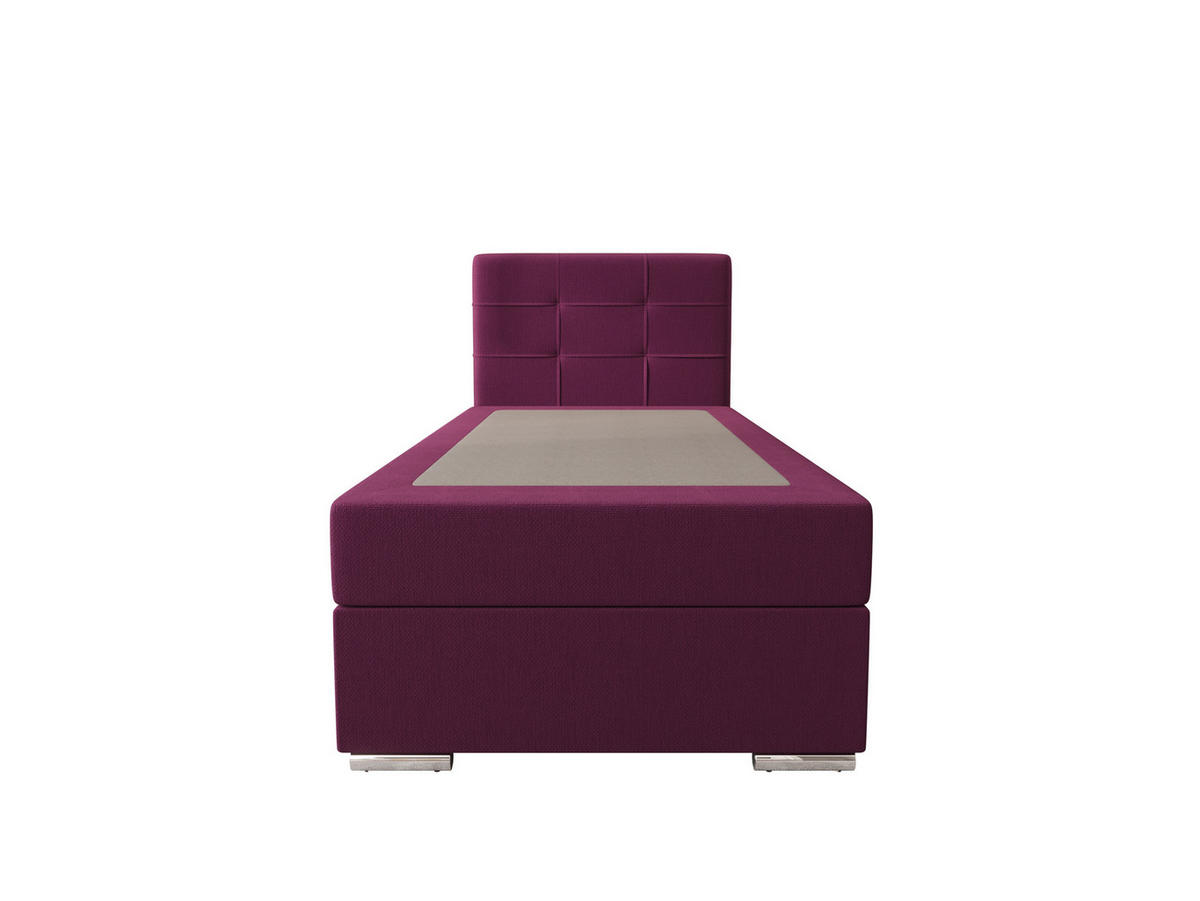 BOXBETT ZILANO 1 mit Matratze H3 und Topper 90x200 Cosmic 110 - Violett, Holz/Textil (90/200cm) - Bedante