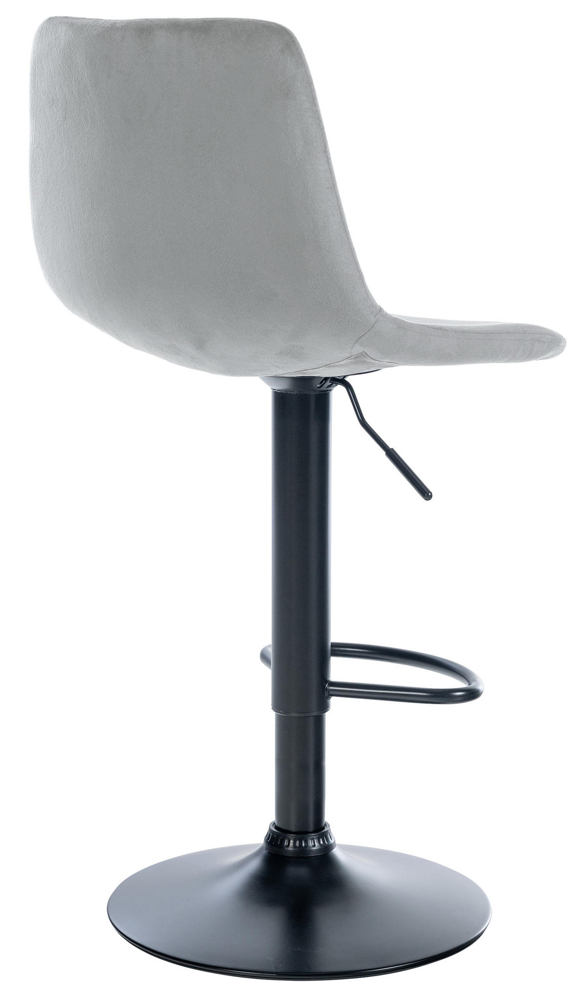 BARHOCKER Samt grau - Schwarz/Grau, Textil/Metall (44/88/43cm) - CLP