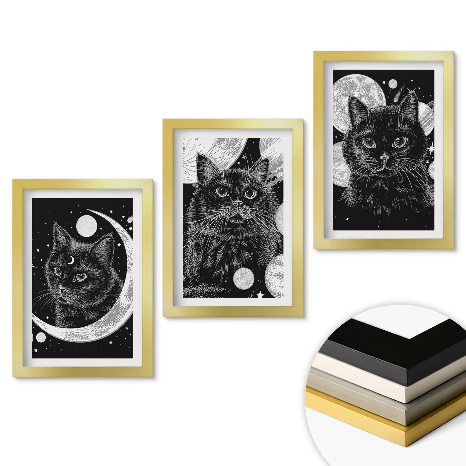 ArtPrintCave Wandbilder Gold 20x30 cm