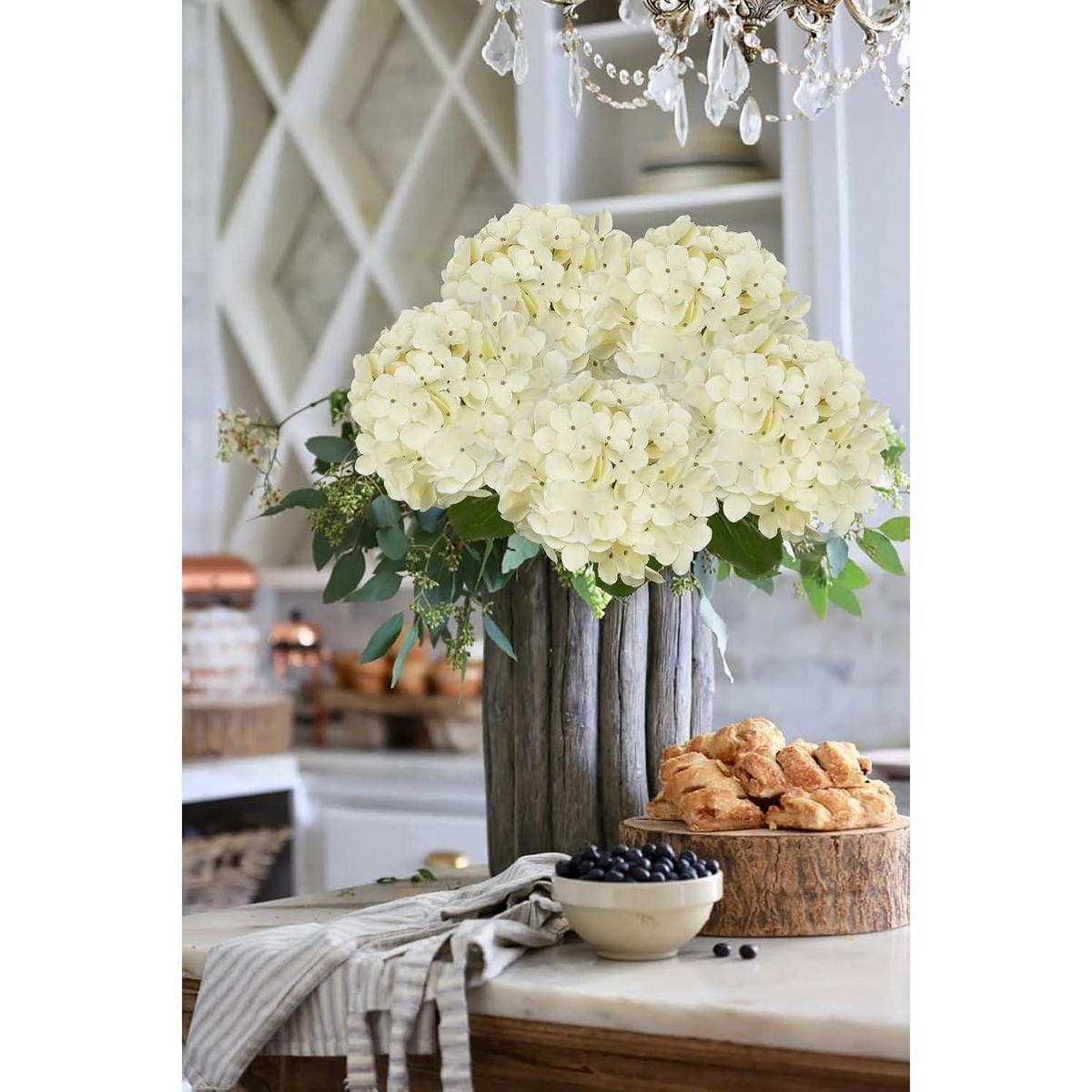 HORTENSIE Kunstblume 63 cm Cream 2-teiliges Set - Creme, Kunststoff (63cm)