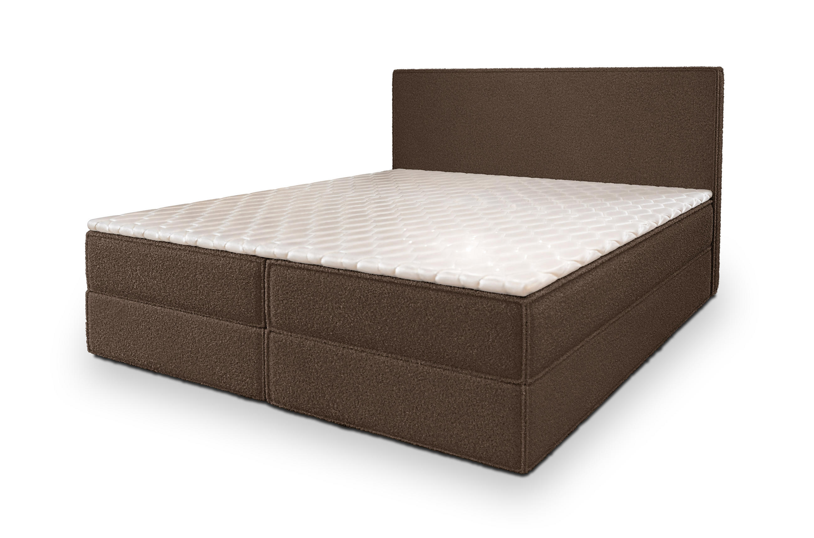 BOXBETT PELLIO 160x200 cm mit Matratze und Topper - Braun - Braun, Holz (160/200cm) - MASSENO