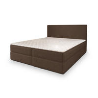 BOXBETT PELLIO 160x200 cm mit Matratze und Topper - Braun - Braun, Holz (160/200cm) - MASSENO