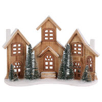 DEKOFIGUR Haus LED 38/27 cm - Beige, Holz (12/27/38cm) - Home Styling Collection