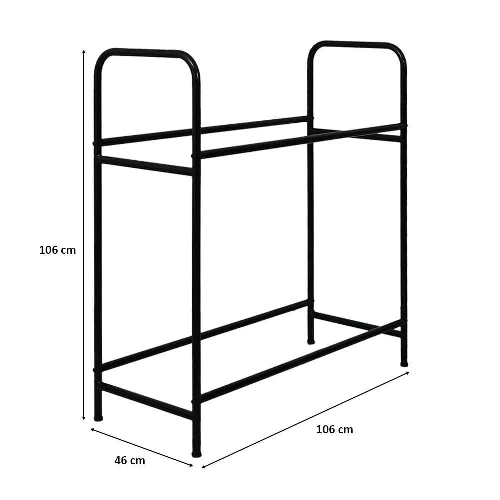 REIFENREGAL Carrero 106x106x46 cm bis zu 8 Reifen auf 2 Ebenen Schwarz - Schwarz, Metall (106/106/46cm) - PROREGAL